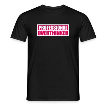 Professional Overthinker Lustig Grübeln Angst Logo - Männer T-Shirt - Schwarz - Vorne - AI Model Male 178 light (178cm)