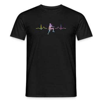 Boulderer heartbeat Bouldering Bouldering - Men's T-Shirt - black - Front - AI Model Male 178 light (178cm)
