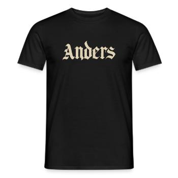 AndersGothic Schriftzug - Männer T-Shirt - Schwarz - Vorne - AI Model Male 178 light (178cm)