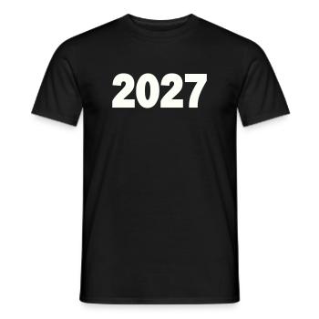2027 - Männer T-Shirt - Schwarz - Vorne - AI Model Male 178 light (178cm)