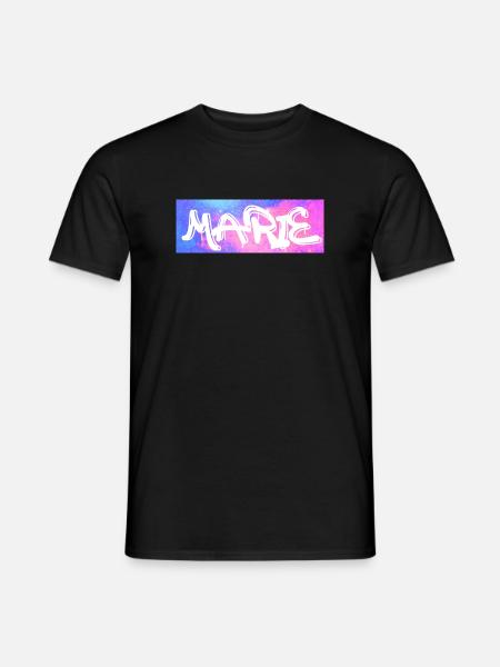 Marie Graffiti Neon Splash - Männer T-Shirt - Schwarz
