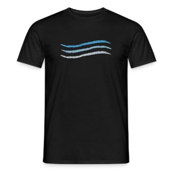 3 lignes sales vague bleue à grise - T-shirt homme - noir - Devant - AI Model Male 178 light (178cm)