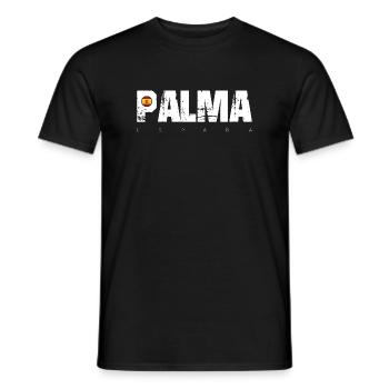Palma Distressed Text mit Spanien-Flagge - Männer T-Shirt - Schwarz - Vorne - AI Model Male 178 light (178cm)
