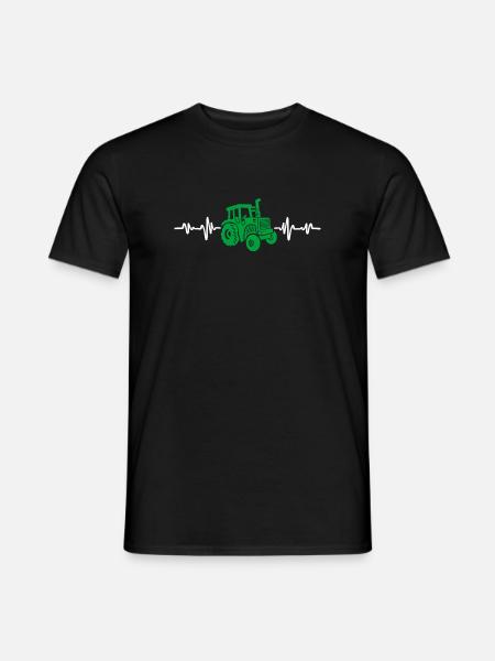 Traktor Herzschlag Bauer - Männer T-Shirt - Schwarz