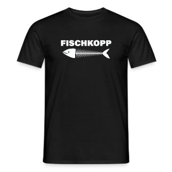 FISCHKOPP - Männer T-Shirt - Schwarz - Vorne - AI Model Male 178 light (178cm)