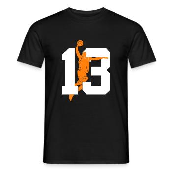 NUMMER 13 BASKETBALL 13. GEBURTSTAG - Männer T-Shirt - Schwarz - Vorne - AI Model Male 178 light (178cm)