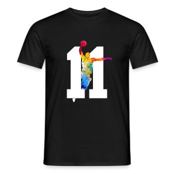 NUMBER 11 BASKETBALL 11TH BIRTHDAY - Men's T-Shirt - black - Front - AI Model Male 178 light (178cm)