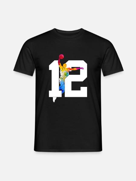 NUMBER 12 BASKETBALL 12TH BIRTHDAY - Men's T-Shirt - black