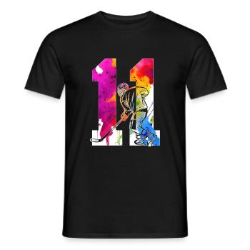 NUMBER 11 HOCKEY 11TH BIRTHDAY - Men's T-Shirt - black - Front - AI Model Male 178 light (178cm)