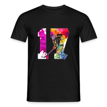 NUMBER 17 HOCKEY 17TH BIRTHDAY - Men's T-Shirt - black - Front - AI Model Male 178 light (178cm)