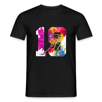 NUMMER 19 EISHOCKEY 19. GEBURTSTAG - Männer T-Shirt - Schwarz - Vorne - AI Model Male 178 light (178cm)