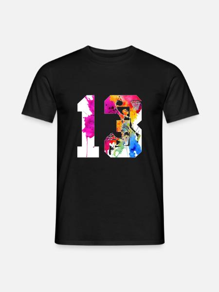 13. GEBURTSTAG BASKETBALL NUMMER 13 - Männer T-Shirt - Schwarz