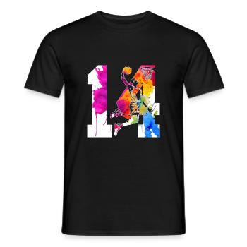 14TH BIRTHDAY BASKETBALL NUMBER 14 - Men's T-Shirt - black - Front - AI Model Male 178 light (178cm)