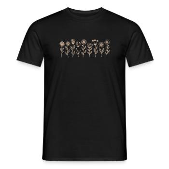 Wildflowers Flowers - Men's T-Shirt - black - Front - AI Model Male 178 light (178cm)