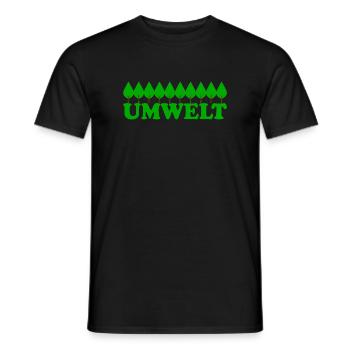 Environment - Men's T-Shirt - black - Front - AI Model Male 178 light (178cm)