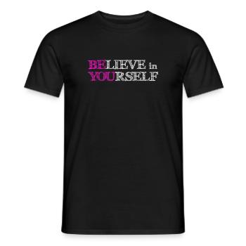 Believe In Yourself - Pink Scribble White - Men's T-Shirt - black - Front - AI Model Male 178 light (178cm)