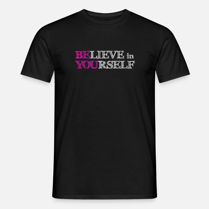 Believe In Yourself - Pink Scribble White - Men’s T-shirt - black
