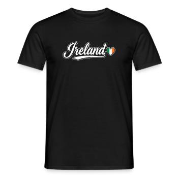 Scénario irlandais avec un cœur de drapeau Fan patriotique - T-shirt homme - noir - Devant - AI Model Male 178 light (178cm)