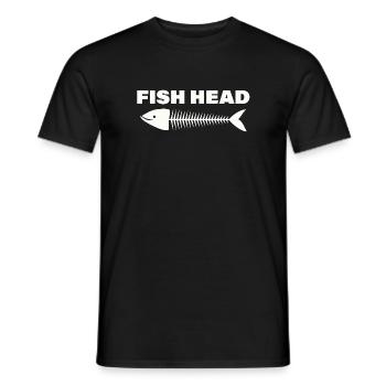 fish head - Men's T-Shirt - black - Front - AI Model Male 178 light (178cm)