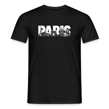 Paris France Tour Eiffel Arc de Triomphe - T-shirt homme - noir - Devant - AI Model Male 178 light (178cm)