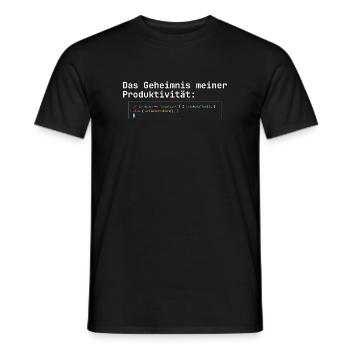 Programmierer Kaffee Geheimnis der Produktivität - Männer T-Shirt - Schwarz - Vorne - AI Model Male 178 light (178cm)