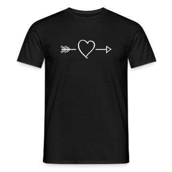 Heart Arrow Line Art - Men's T-Shirt - black - Front - AI Model Male 178 light (178cm)