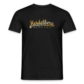 Heidelberg Germany Classic (Vintage/Goldgelb) - Männer T-Shirt - Schwarz - Vorne - AI Model Male 178 light (178cm)