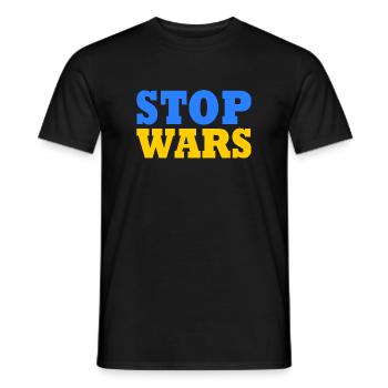 Stop war - T-shirt homme - noir - Devant - AI Model Male 178 light (178cm)