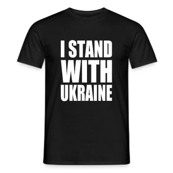 I stand with ukraine - T-shirt homme - noir - Devant - AI Model Male 178 light (178cm)