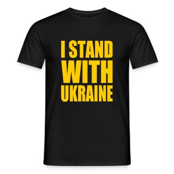 I stand with ukraine - T-shirt homme - noir - Devant - AI Model Male 178 light (178cm)
