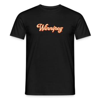 Winnipeg Retro Lettering - Men's T-Shirt - black - Front - AI Model Male 178 light (178cm)
