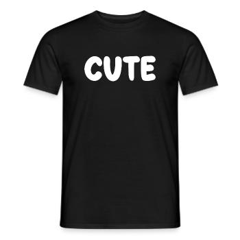 titre mignon avec police gonflée - T-shirt homme - noir - Devant - AI Model Male 178 light (178cm)