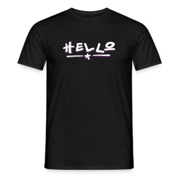 Hello lettering with color gradient - Men's T-Shirt - black - Front - AI Model Male 178 light (178cm)