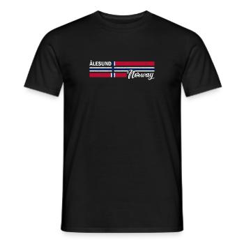 Alesund - Norway Flag - Norge - Norwegen Flagge - Men's T-Shirt - black - Front - AI Model Male 178 light (178cm)