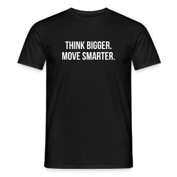 THINK BIGGER. MOVE SMARTER. | Greyline Official - Men's T-Shirt - black - Front - AI Model Male 178 light (178cm)