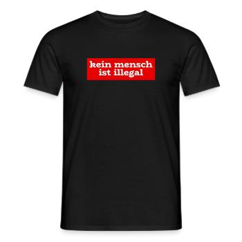 Kein Mensch ist illegal - Migration - Illegalität - Männer T-Shirt - Schwarz - Vorne - AI Model Male 178 light (178cm)
