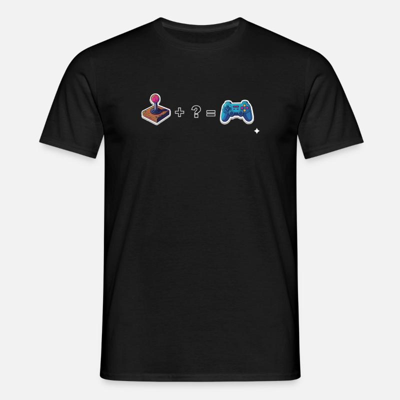 Retro Joystick trifft Gamepad - Männer T-Shirt - Schwarz