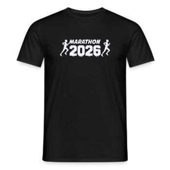 Marathon 2026 Läufer–Silhouetten Design - Männer T-Shirt - Schwarz - Vorne - AI Model Male 178 light (178cm)
