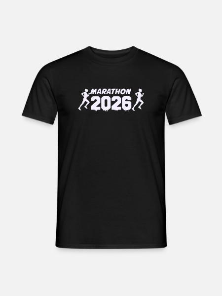 Marathon 2026 Runner Silhouette Design - Men's T-Shirt - black