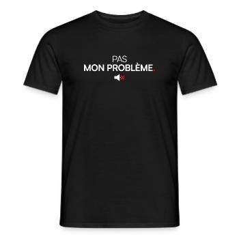 Pas mon probleme design minimal humour - T-shirt homme - noir - Devant - AI Model Male 178 light (178cm)