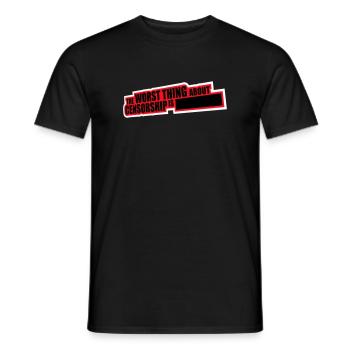 The Worst Thing About Censorship Is Funny Irony - Men's T-Shirt - black - Front - AI Model Male 178 light (178cm)