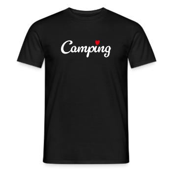 Camping Herz Camper Wohnwagen Van Life Fan Hobby - Männer T-Shirt - Schwarz - Vorne - AI Model Male 178 light (178cm)