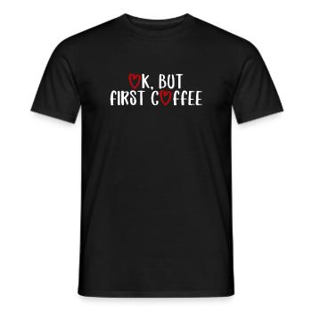 ok premier café café disant police petit déjeuner - T-shirt homme - noir - Devant - AI Model Male 178 light (178cm)