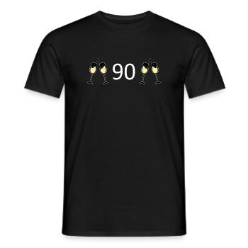 90th Birthday 90th Anniversary 90 Number 90 white - Men's T-Shirt - black - Front - AI Model Male 178 light (178cm)