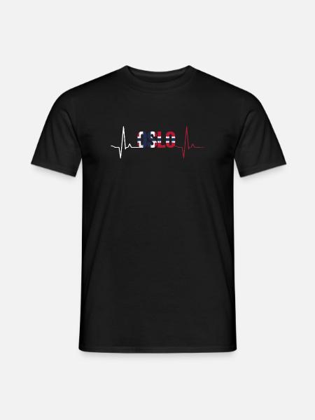 Oslo Herzschlag - Männer T-Shirt - Schwarz