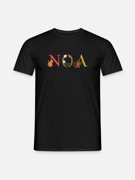 Nom de l’ANO décoré de fleurs - T-shirt homme - noir