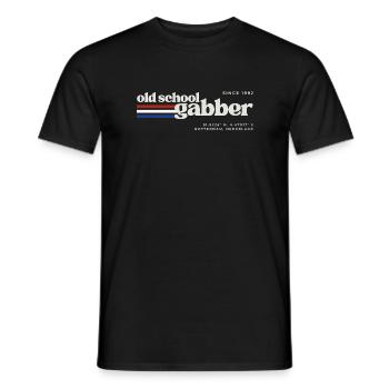 Oldschool Gabber (Early Hardcore) - Männer T-Shirt - Schwarz - Vorne - AI Model Male 178 light (178cm)