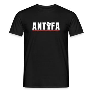 Protestation antifa, déclaration antifasciste - T-shirt homme - noir - Devant - AI Model Male 178 light (178cm)