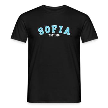 Sofia gegründet 1976 - Männer T-Shirt - Schwarz - Vorne - AI Model Male 178 light (178cm)