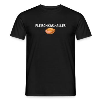 FLEISCHKÄS > ALLES Shirt – Food Statement & Humor - Männer T-Shirt - Schwarz - Vorne - AI Model Male 178 light (178cm)
